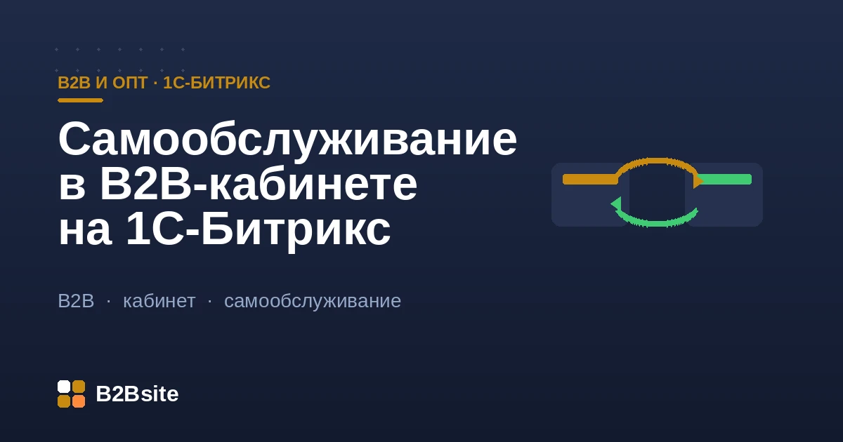 B2B-кабинет с самообслуживанием на 1С-Битрикс: заказы, документы, баланс и отслеживание без менеджера
