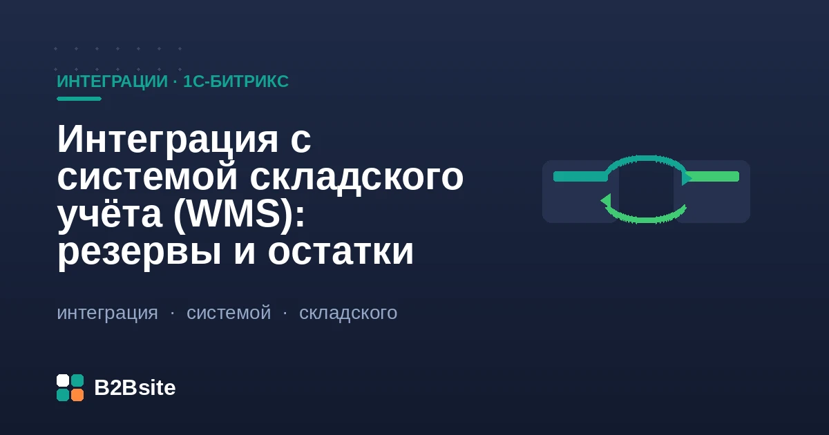 Интеграция магазина на 1С-Битрикс с WMS: синхронизация остатков, резервы, склады, REST и вебхуки