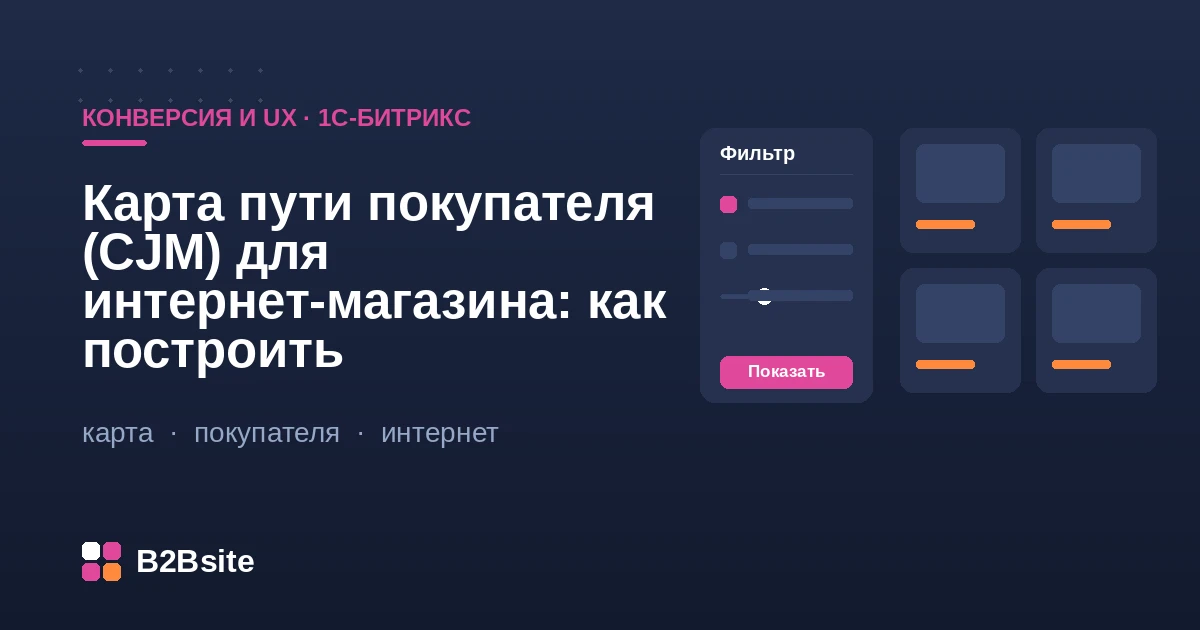 Карта пути покупателя CJM для интернет-магазина на 1С-Битрикс: этапы, точки контакта, барьеры и метрики