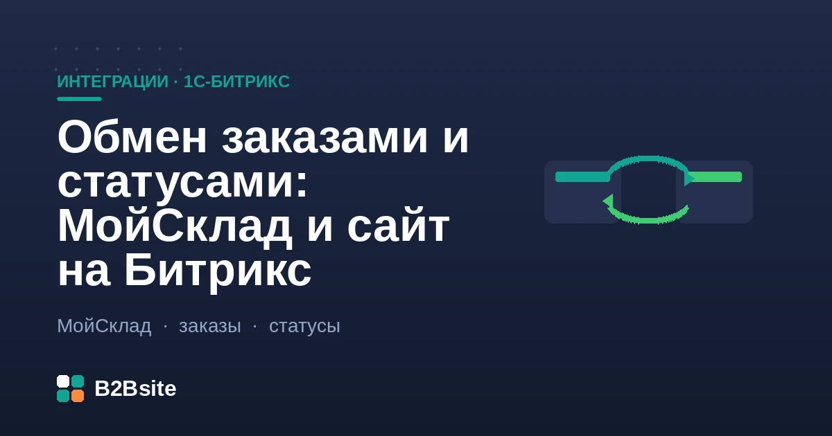 Обмен заказами и статусами между МойСклад и сайтом на 1С-Битрикс: заказ с витрины, отгрузка, возврат статуса