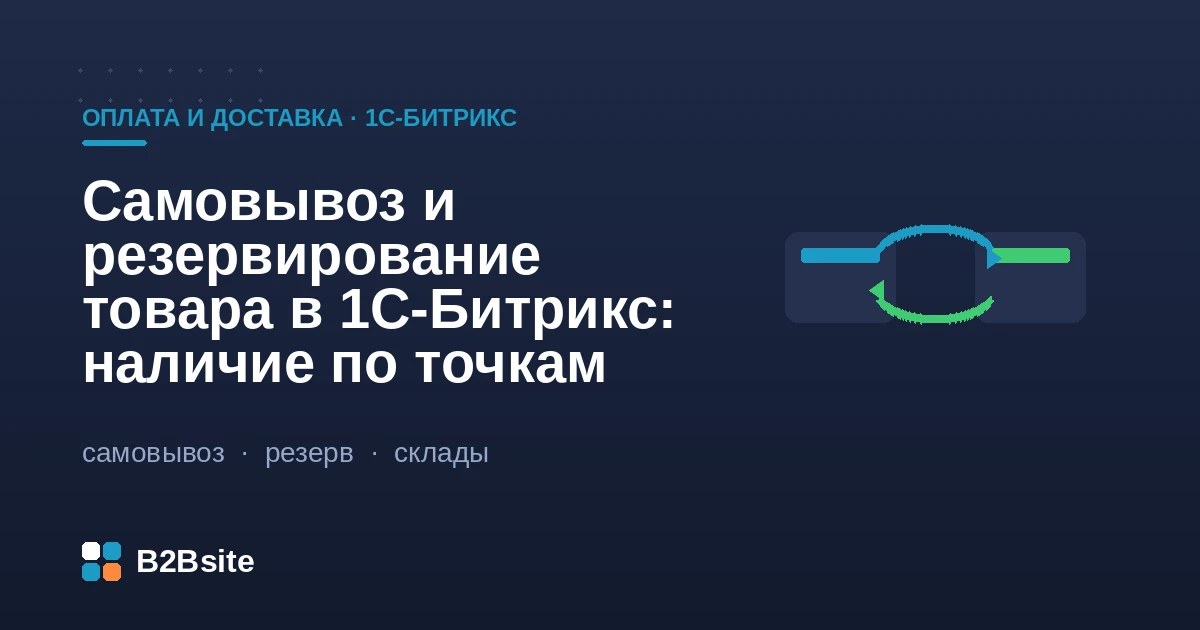 Самовывоз и резервирование товара в 1С-Битрикс: пункты самовывоза, остатки по точкам, резерв под заказ и наличие в магазине