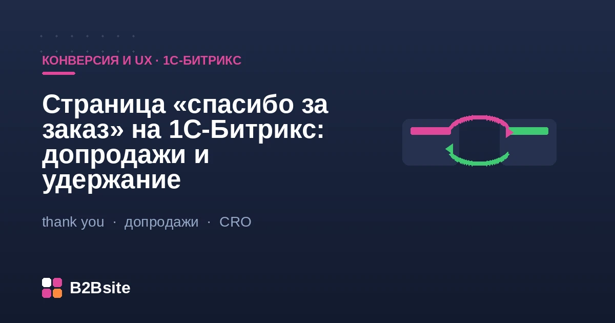 Страница «спасибо за заказ» на 1С-Битрикс: подтверждение заказа, следующие шаги, допродажи и order bump, регистрация и аналитика цели «покупка»